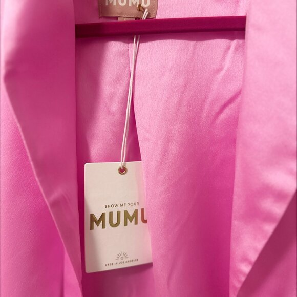 SHOWMEYOURMUMU - PINK SATIN FELIX BLAZER - Picture 4 of 4